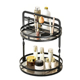 2-Tier Rotating Makeup Organizer Perfume Organizer for Dresser Bathroom Organizers Black