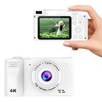 8X HD Digital Camera Kid' Camera Autofocus 4K Camera with Memory Card  White