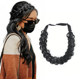 Plaited Headband Hair Extension Adjustable Stretch Black