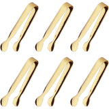 6PCS Ice Tongs Mini Sugar Tongs Stainless Steel Kitchen Utensils Set for Tea Party Gold