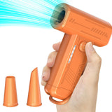 2-in-1 Electric Air Duster 130000 RPM Mini Blower with LED Light for Camping Home Car Orange