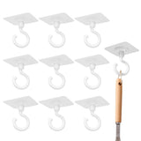 10 Pcs Adhesive Wall & Ceiling Decor Hook Heavy Duty No-Drill 360 Degree for Hanging Home White