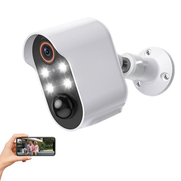 Wireless Security Camera AI Motion Detection WiFi Surveillance Home Camera with Color Night Vision White
