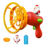 Christmas Bubble Blower Machine Electric Toy with Santa Figure Red