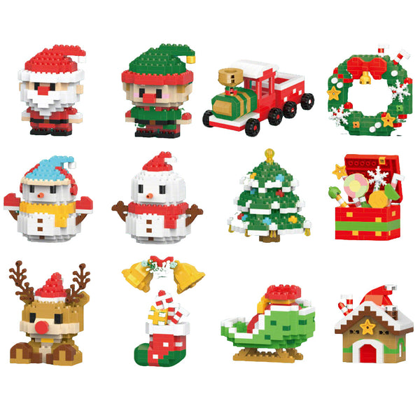 Christmas Tree Ornaments Building Block Set Santa & Nutcracker Xmas Decorations Style 2
