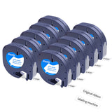 10 Pack 12 mm Label Tape Compatible with Dymo LetraTag 91330 Style 1