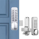 Mechanical Keyless Entry Door Lock Smart Code Combination Security Door Knob Silver