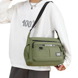 Men’s Multi-Pocket Crossbody Shoulder Bag for Travel and Daily Commuting Army Green