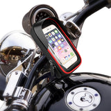 Bicycle Motorcycle Handlebar Mount Holder Waterproof Case for Mobile Phone Red