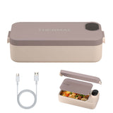 900ml Electric Heated Lunch Box Stainless Steel for Work School Khaki