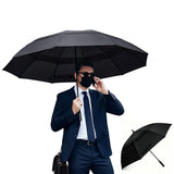 Auto Open Golf Umbrella 30 Inch Extra Large Double Layer Windproof Black