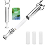 Mint Breathing Necklace with Fidget Ring for Mindful Breathing Silver