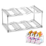 Stackable Clear Storage Rack for Wine Bottles & Cups Small