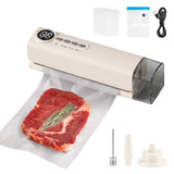62kPa Vacuum Sealer Machine Compact Vacuum Sealer for Dry and Wet Food White