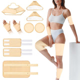 10Pcs Set Reusable Castor Oil Pack Wraps with Adjustable Elastic Straps for Neck Shoulder Chest Waist Knee Feet