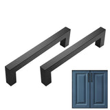 2PCS 12mm Square Stainless Steel Kitchen Cabinet and Door Handle Black