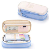 Large Capacity Pencil Case Student Teen Girls Boys Sky blue