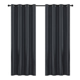 2PCS Blackout Curtains with Black Liner for Bedroom Living Room Black