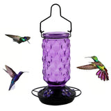 Stained Glass Hummingbird Feeder for Outdoors Hangingfor Outside Purple
