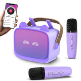 Mini Karaoke Machine – Portable MP3 Player with 2 Wireless Mics Toys & Gifts Purple