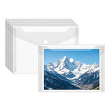 20 Pcs Snap File Bags Clear Horizontal C6 A5 A4 Sizes Office