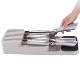Storage Rack Knife Block Organizer Kitchen Cabinet Knives Drawer Holder Tray Beige