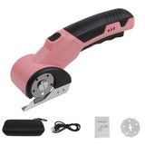 USB Cordless Electric Scissors – Rechargeable Fabric and Cardboard Cutter Pink