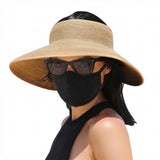 Adjustable Foldable Sun Visor Hat Wide Brim Open Top for Outdoor Khaki