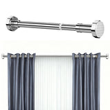 Adjustable Tension Rod Extendable Rack Shower Wind Curtain Closet Pole Silver