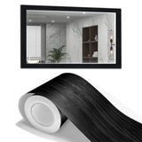 Border Peel &Stick Wood Grain Wallpaper Border Removable Waterproof Bathroom Sticker Black