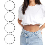 4PCS Women’s Shirt Tuck Bands – Elastic Belts for Tucking Shirts Sweaters and Cropped Tops Black