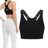 Adjustable Sports Bras Wide Strap Design for Running and Gym Fitness Black
