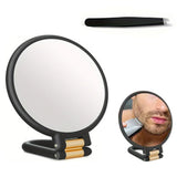 Foldable Double-sided Makeup Mirror 1X 30X Magnifying Mirror with Adjustable Stand Black