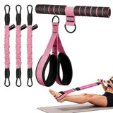 Pedal Resistance Band with Handle Adjustable Tube Foot Pedal Device  for Full Body Training Pink
