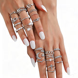23Pcs Stackable Rings Knuckle Ring Set Stackable Rings for Women Silver