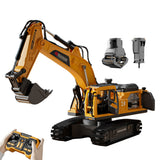 2.4G Remote Control Excavator 3 in 1 RC Digger with 3 Heads Yellow