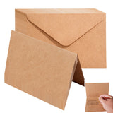 20 Sets Blank Cards with Self Seal Envelopes for Greetings Brown