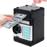 Electronic ATM Piggy Bank with Password Lock for Coins – Money Saving Box Toy Gift Black