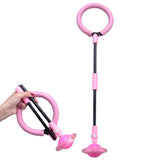 Foldable Skip Ball for Kids Colorful Flashing Wheel Skip Ball Game Fitness Toys Pink