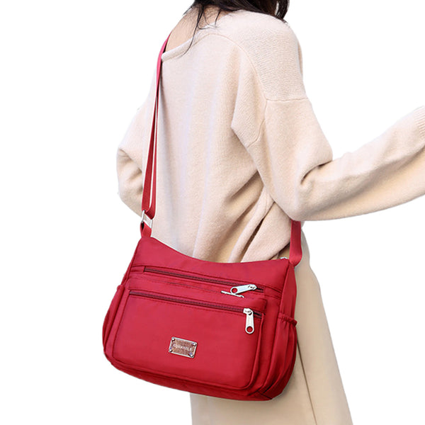 Women Shoulder Handbag Multi-Pocket Crossbody Purse Fashion Satchel Red