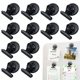 12 PCS Metal Fridge Clips for Photo Plan Refrigerator Clips for Home School Office Black