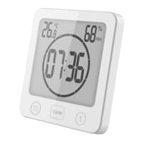 Digital Bathroom Shower Clock with Timer Suction Cup Wall Clock for Bathroom Kitchen White