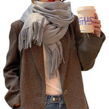 Mens Womens Oversize Polyester Blanket Shawl Wrap Solid Scarf Gray