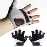 1 Pair Cycling Half Finger Bike Gloves with Anti-Slip Pad for Unisex Black