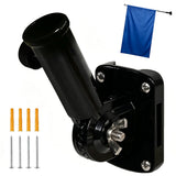 Wall Mounted Flag Bracket Adjustable for Garden Lights Poles Flags Black