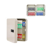 For 20 Keys Key Safe Lock Cabinet Storage Box Security Combination Code Key Lock Box for Home Office Property White
