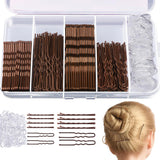 U Shaped Hair Clips Kit Hair Pin for Women Bobby Pins For Buns Brown