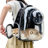 Space Capsule Pet Backpack Carrier with Bubble Window for Cats Dogs Black