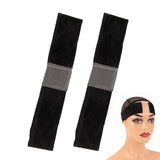 2 PCS Wig Grip Adjustable HeadBand Velvet Elastic Comfort Fastern Wig Band Black