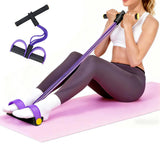 6-Tube Resistance Band Set – Ankle Puller & Foot Pedal Fitness Rope for Home Gym Purple